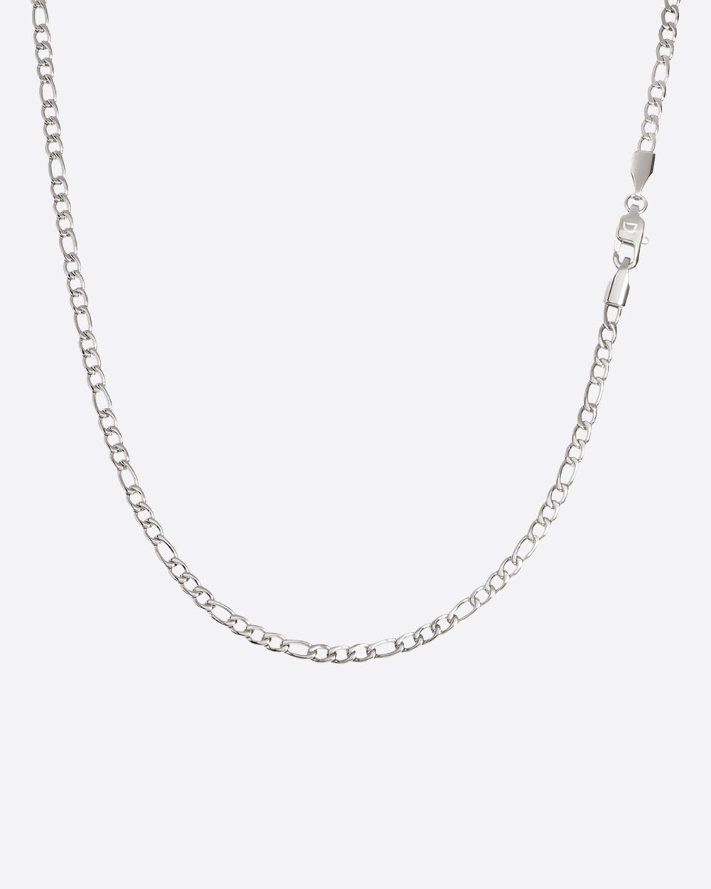 CLEAN FIGARO CHAIN. - 3MM WHITE GOLD