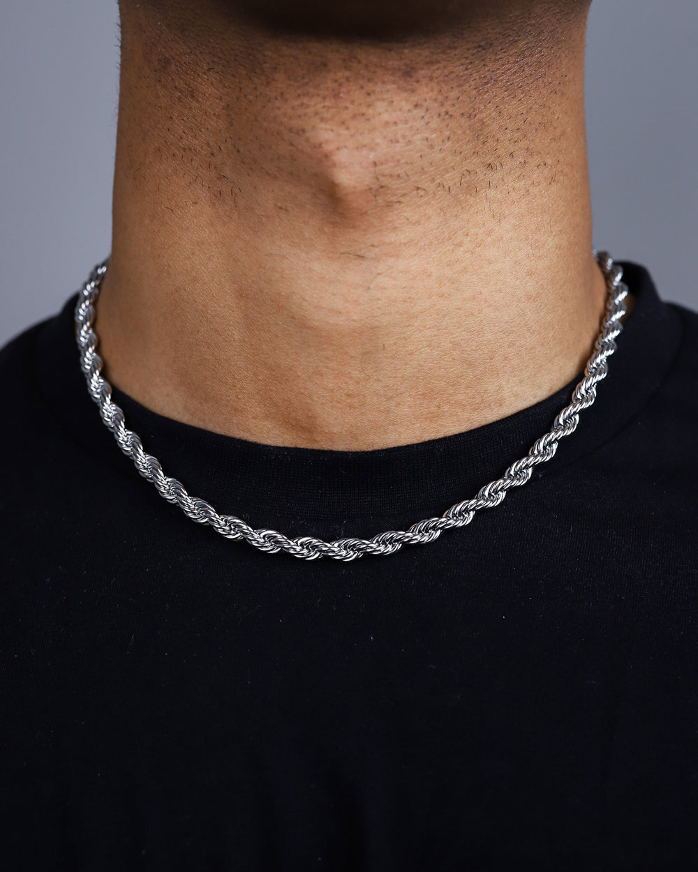CLEAN ROPE CHAIN. - 6MM WHITE GOLD