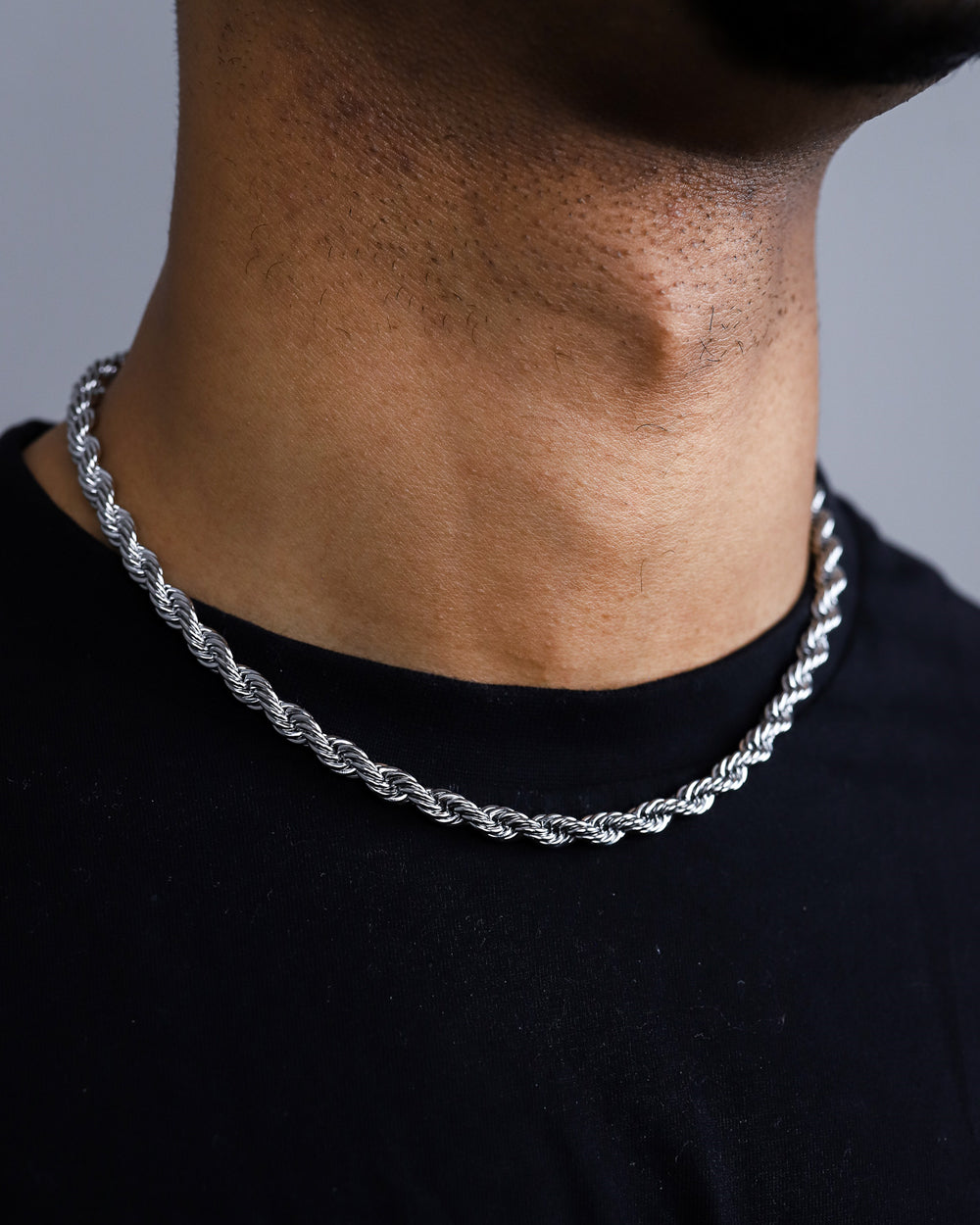 CLEAN ROPE CHAIN. - 6MM WHITE GOLD