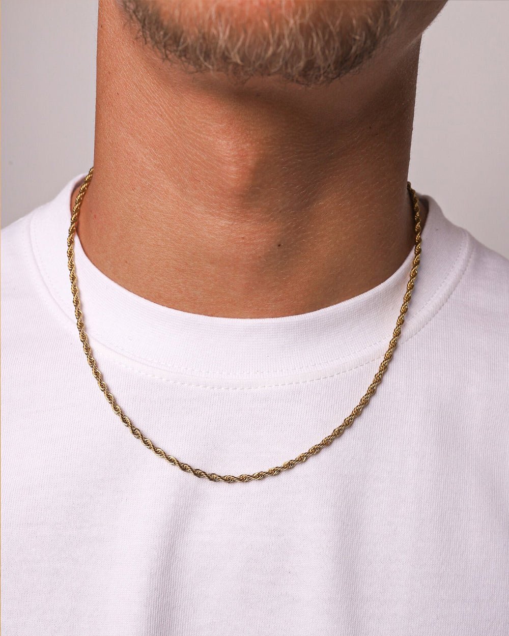 CLEAN ROPE CHAIN. - 3MM 18K GOLD