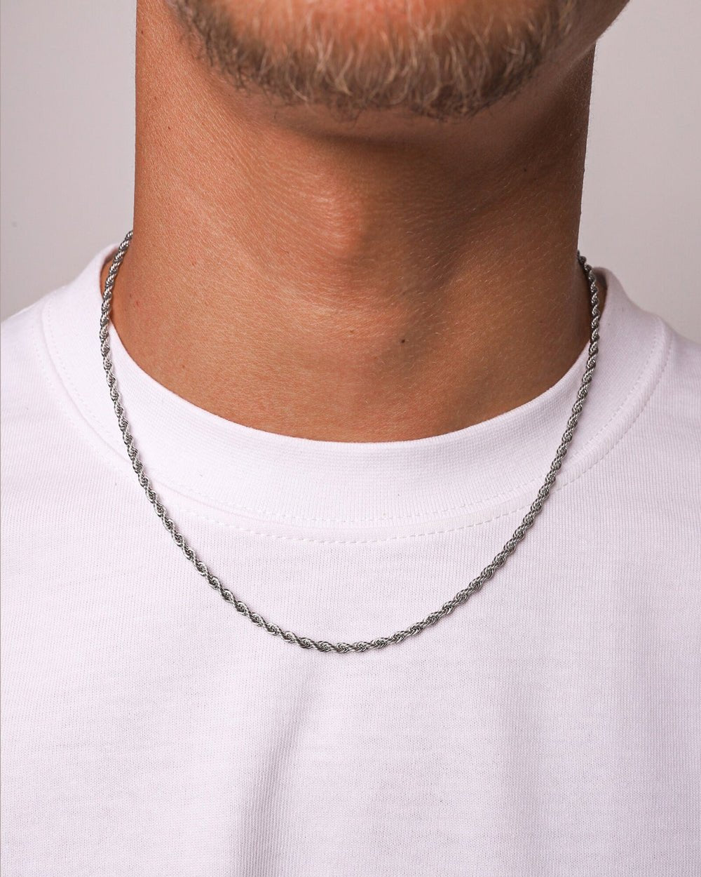 CLEAN ROPE CHAIN. - 3MM WHITE GOLD