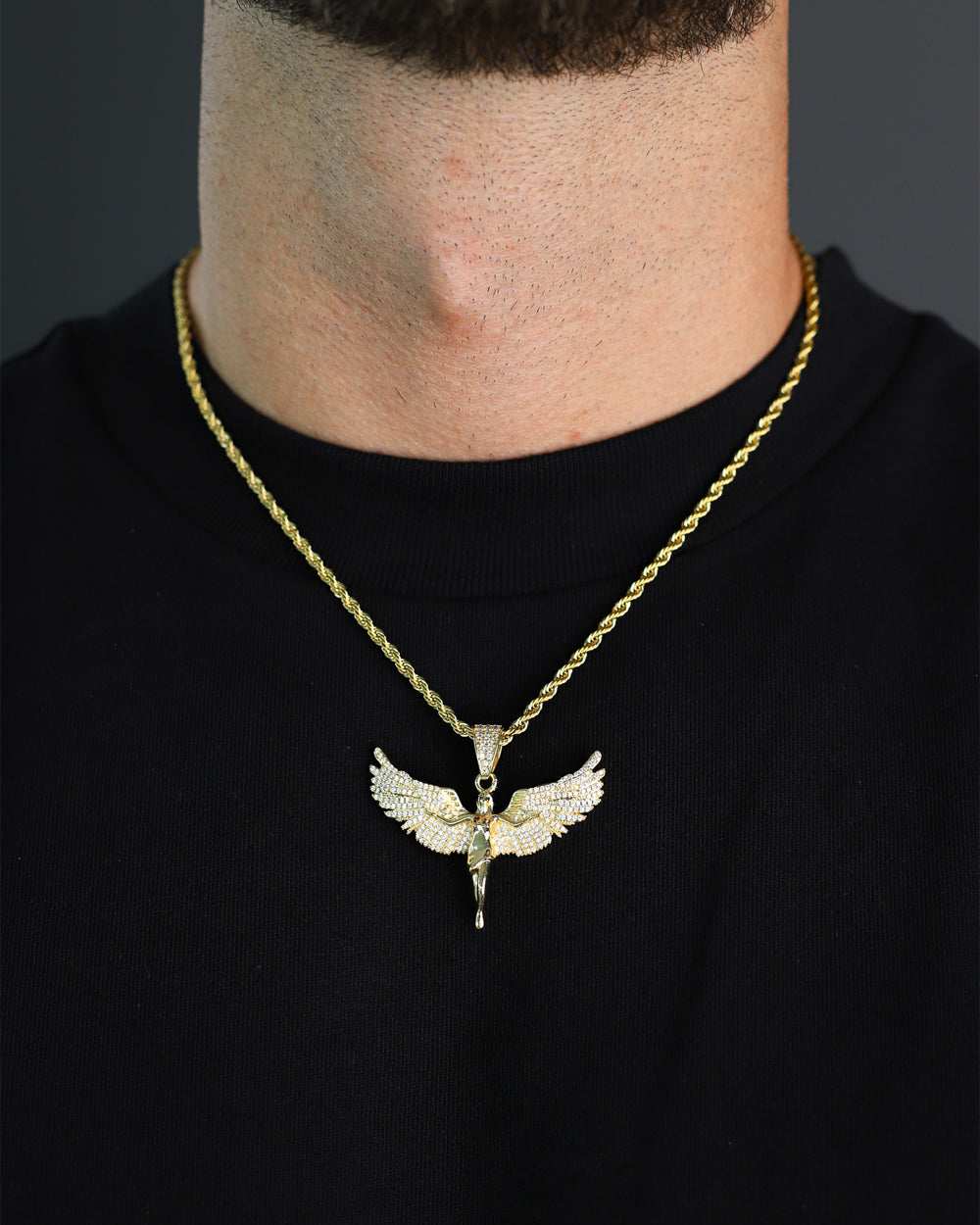 Gold Angel Pendant 18K Solid Gold Angel Necklace Religious -  Israel