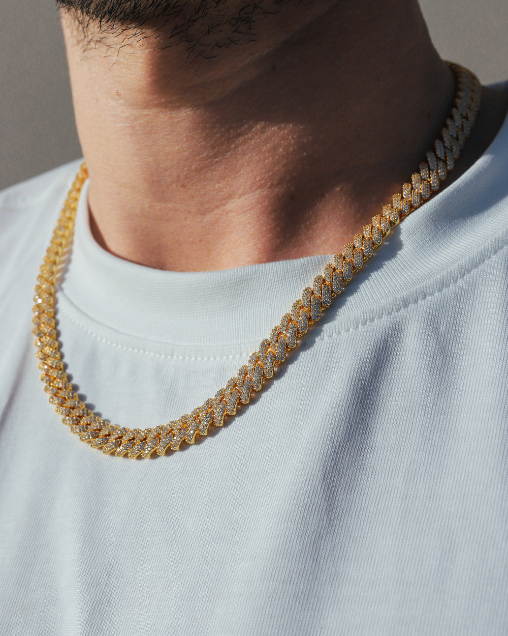 PRONG CHAIN. - 9MM 18K GOLD