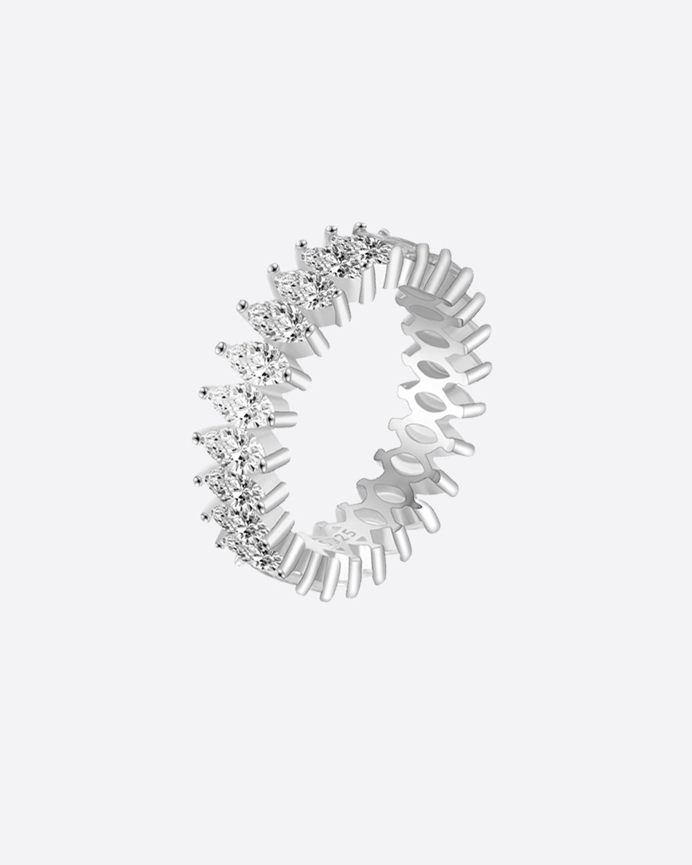 MARQUISE CUT BAND. - 925 WHITE GOLD - Drippy Amsterdam
